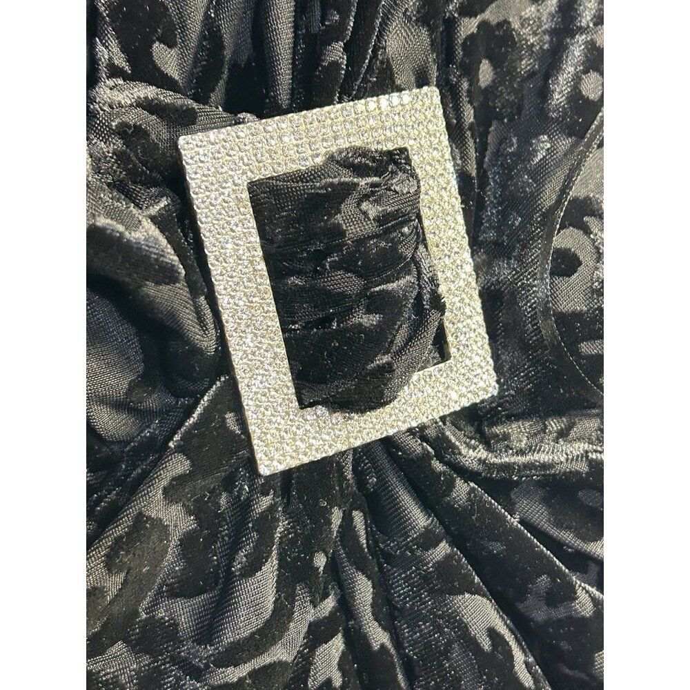 Zara Velvet Feel Printed Asymmetrical Dress with Side Buckle Size Large - Picture 10 of 16